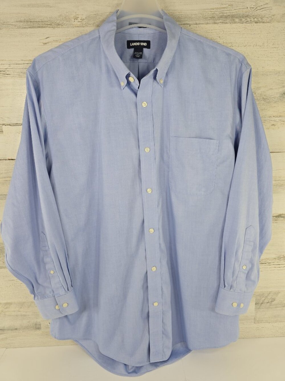 Lands' End Men's Blue button-down SHIRT TRADITIONAL FIT LONG SLEEVE SIZE 17.5 33